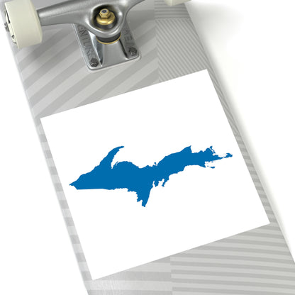 Michigan Upper Peninsula Square Sticker (w/ Azure UP Outline) | Indoor/Outdoor