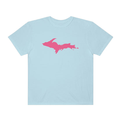 Michigan Upper Peninsula T-Shirt (w/ Pink UP Outline) | Unisex Garment-Dyed