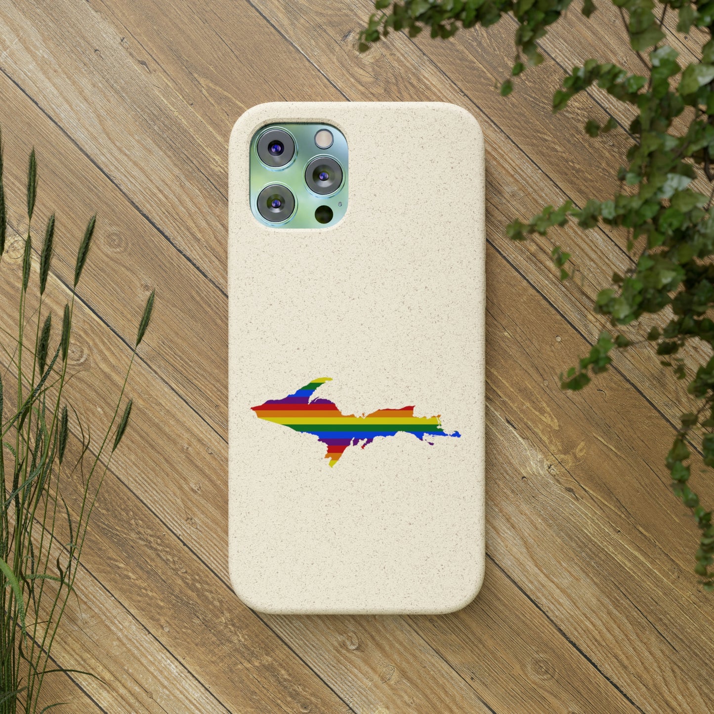 Michigan Upper Peninsula Biodegradable Phone Cases (w/ UP Pride Flag Outline) | Apple iPhone