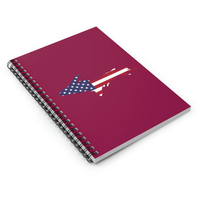 Michigan Upper Peninsula Spiral Notebook (w/ UP USA Flag Outline) | Ruby Red