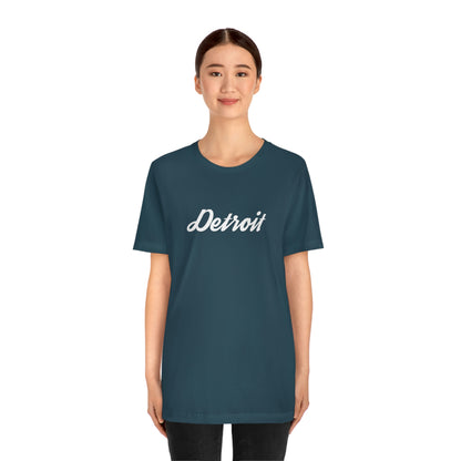 'Detroit' T-Shirt (Retro Script Font) | Unisex Standard Fit