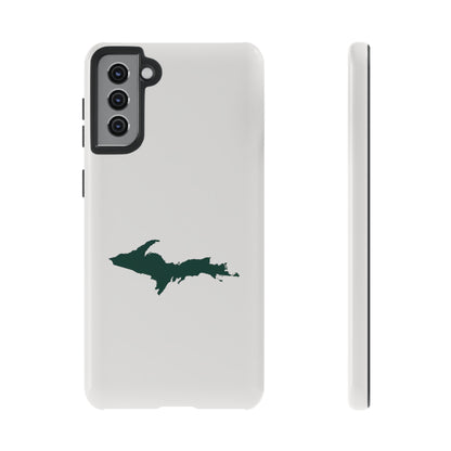 Michigan Upper Peninsula Tough Phone Case (Birch Bark White w/ Green UP Outline) | Samsung & Pixel Android