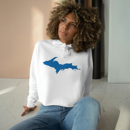 Michigan Upper Peninsula Cropped Hoodie (w/ Azure UP Outline)