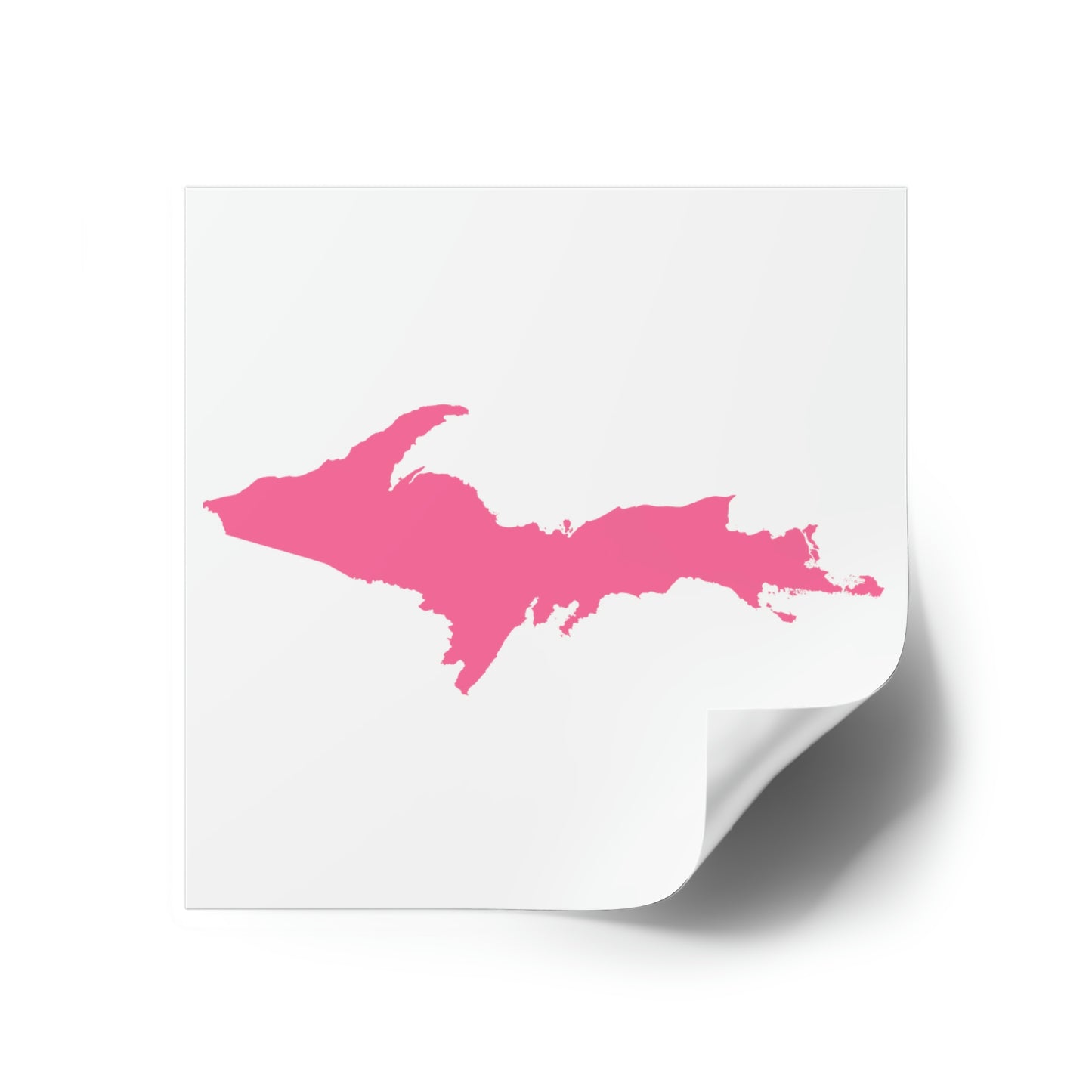 Michigan Upper Peninsula Square Sticker (w/ Pink UP Outline) | Indoor/Outdoor