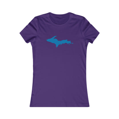 Michigan Upper Peninsula T-Shirt (w/ Azure UP Outline) | Women's Slim Fit