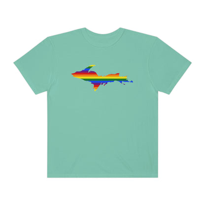 Michigan Upper Peninsula T-Shirt (w/ UP Pride Flag Outline) | Unisex Garment-Dyed