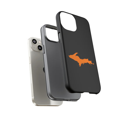 Michigan Upper Peninsula Tough Phone Case (Black w/ Orange UP Outline) | Apple iPhone