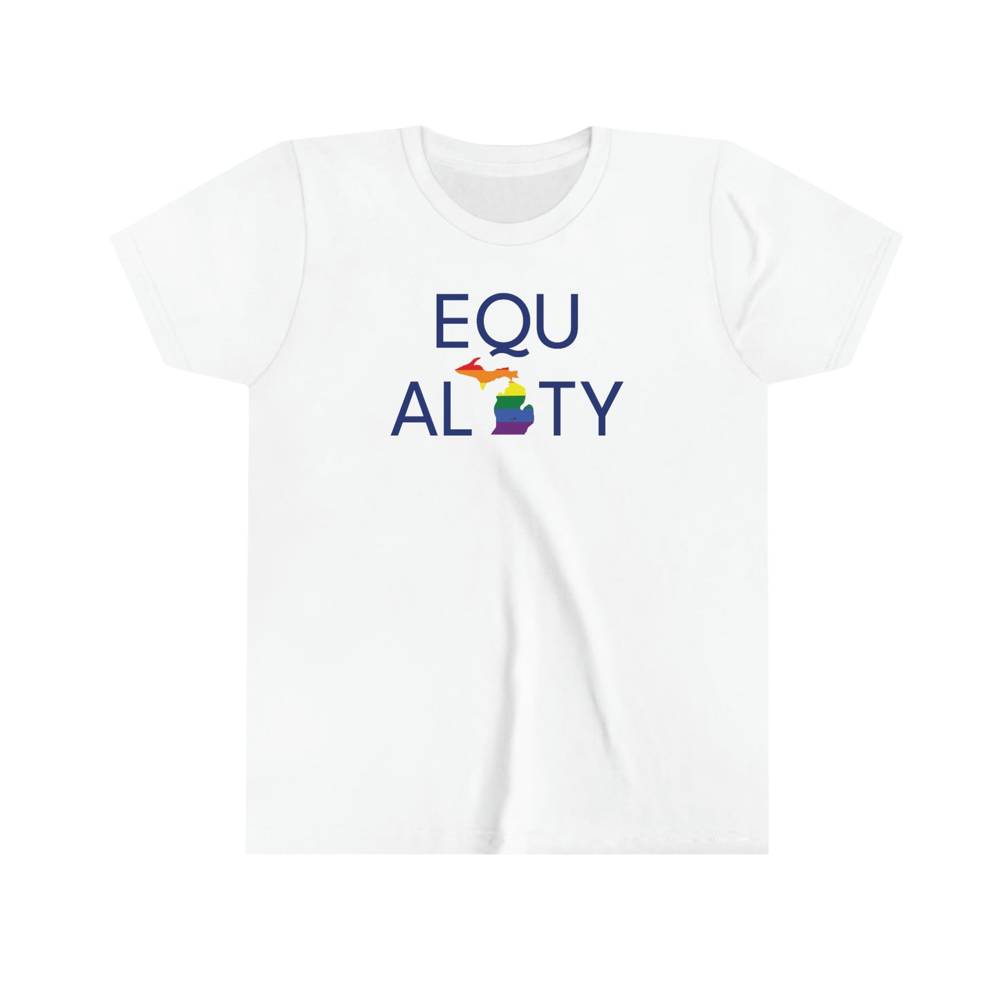 Michigan 'Equality'' T-Shirt (LGBTQ Pride Colors) | Youth Short Sleeve