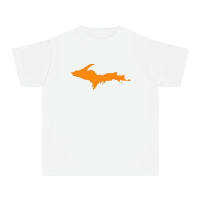 Michigan Upper Peninsula T-Shirt (w/ Orange UP Outline) | Youth Garment-Dyed