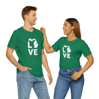 Michigan 'Love' T-Shirt (Geometric Sans Font) | Unisex Standard Fit