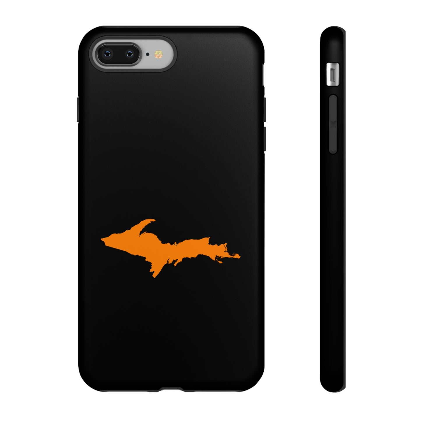 Michigan Upper Peninsula Tough Phone Case (Black w/ Orange UP Outline) | Apple iPhone