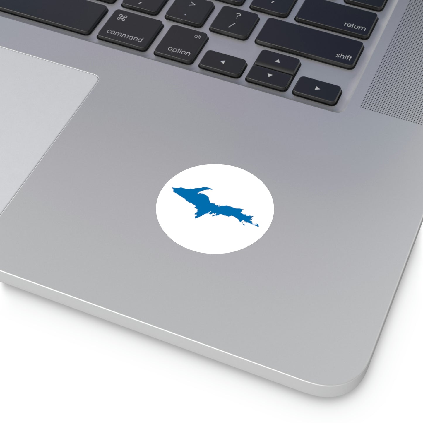 Michigan Upper Peninsula Round Stickers (w/ Azure UP Outline) | Indoor\Outdoor