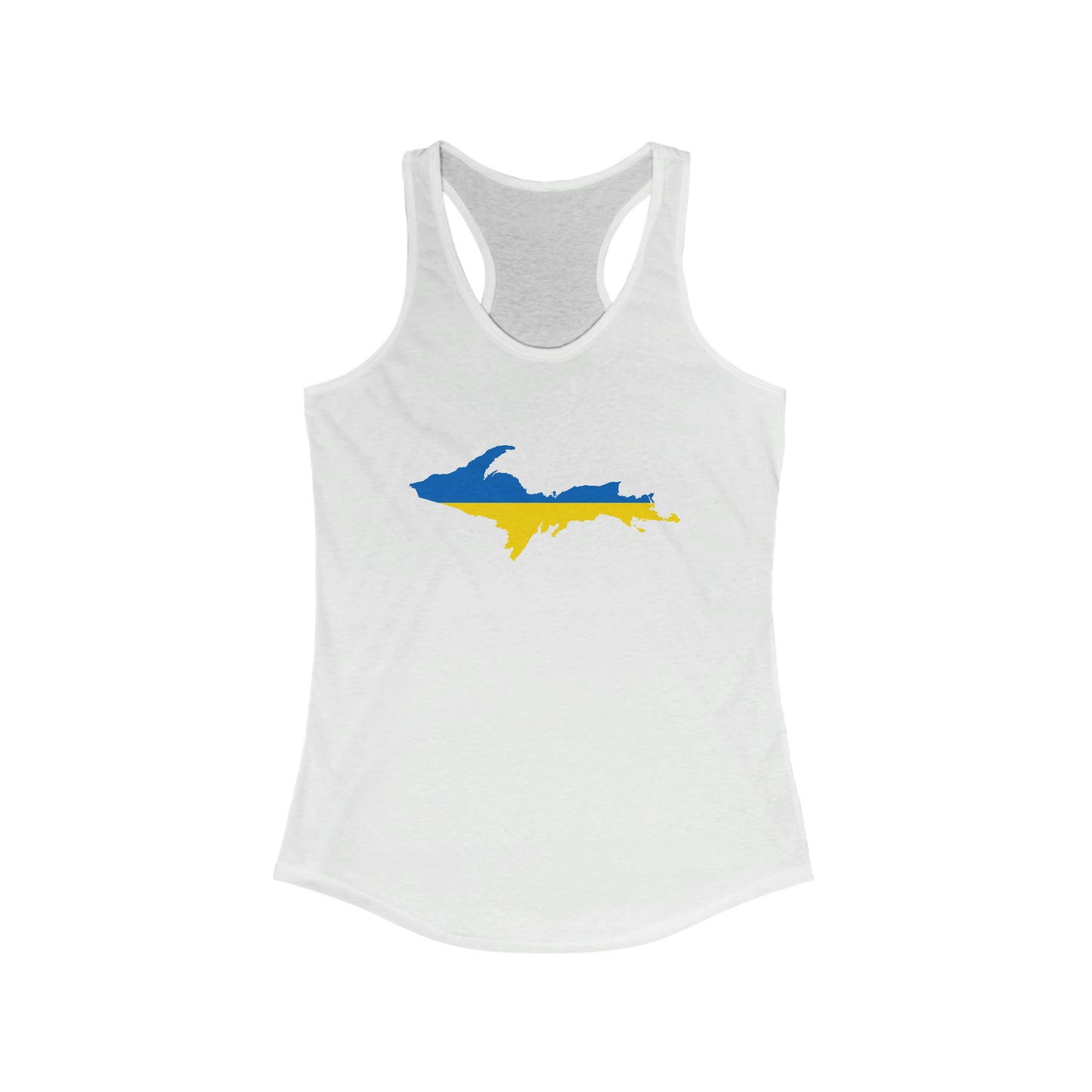 Michigan Upper Peninsula Tank Top (w/ UP Ukraine Flag Outline) | Women's Racerback