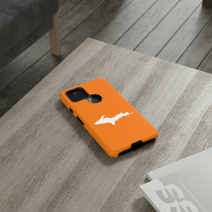 Michigan Upper Peninsula Tough Phone Case (Orange w/ UP Outline) | Samsung & Pixel Android