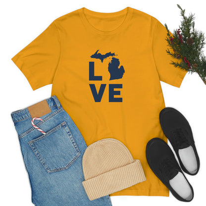 Michigan 'Love' T-Shirt (Geometric Sans Font) | Unisex Standard Fit