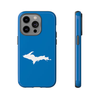 Michigan Upper Peninsula Tough Phone Case (Azure w/ UP Outline) | Apple iPhone