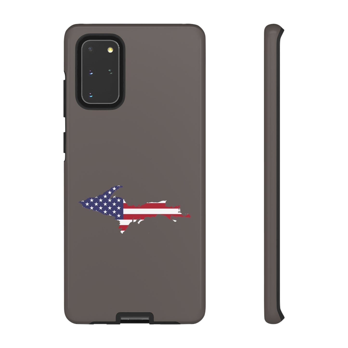 Michigan Upper Peninsula Tough Phone Case (Warren Tank Grey w/ UP USA Flag Outline) | Samsung & Pixel Android