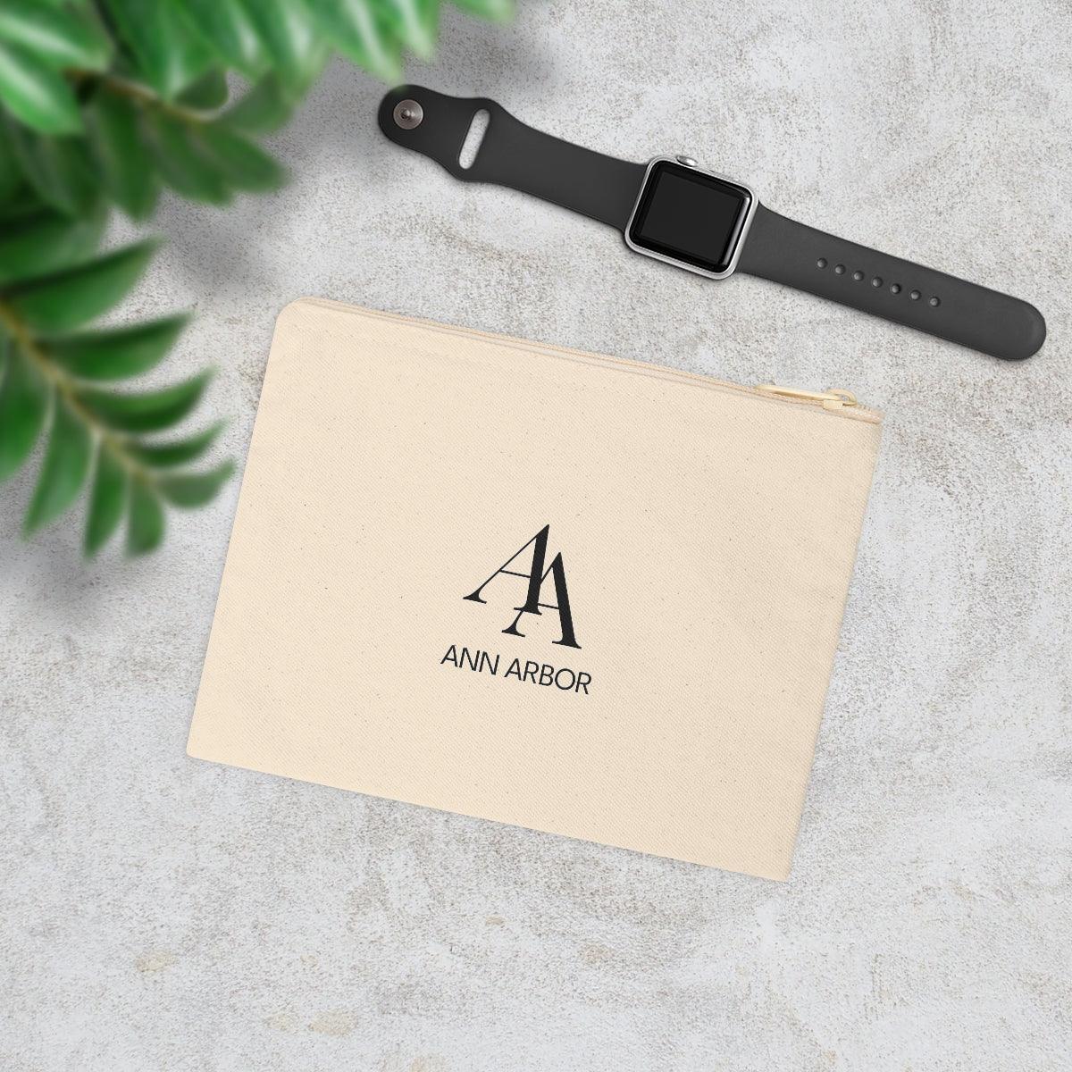 'AA Ann Arbor' Zip Pouch (Luxury Goods Parody) - Circumspice Michigan