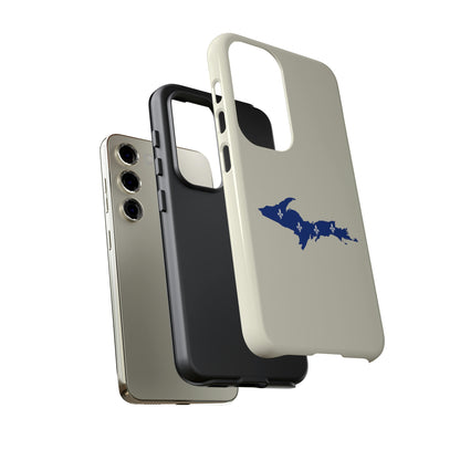 Michigan Upper Peninsula Tough Phone Case (Ivory Color w/ UP Quebec Flag Outline) | Samsung & Pixel Android