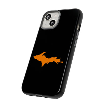 Michigan Upper Peninsula Tough Phone Case (Black w/ Orange UP Outline) | Apple iPhone