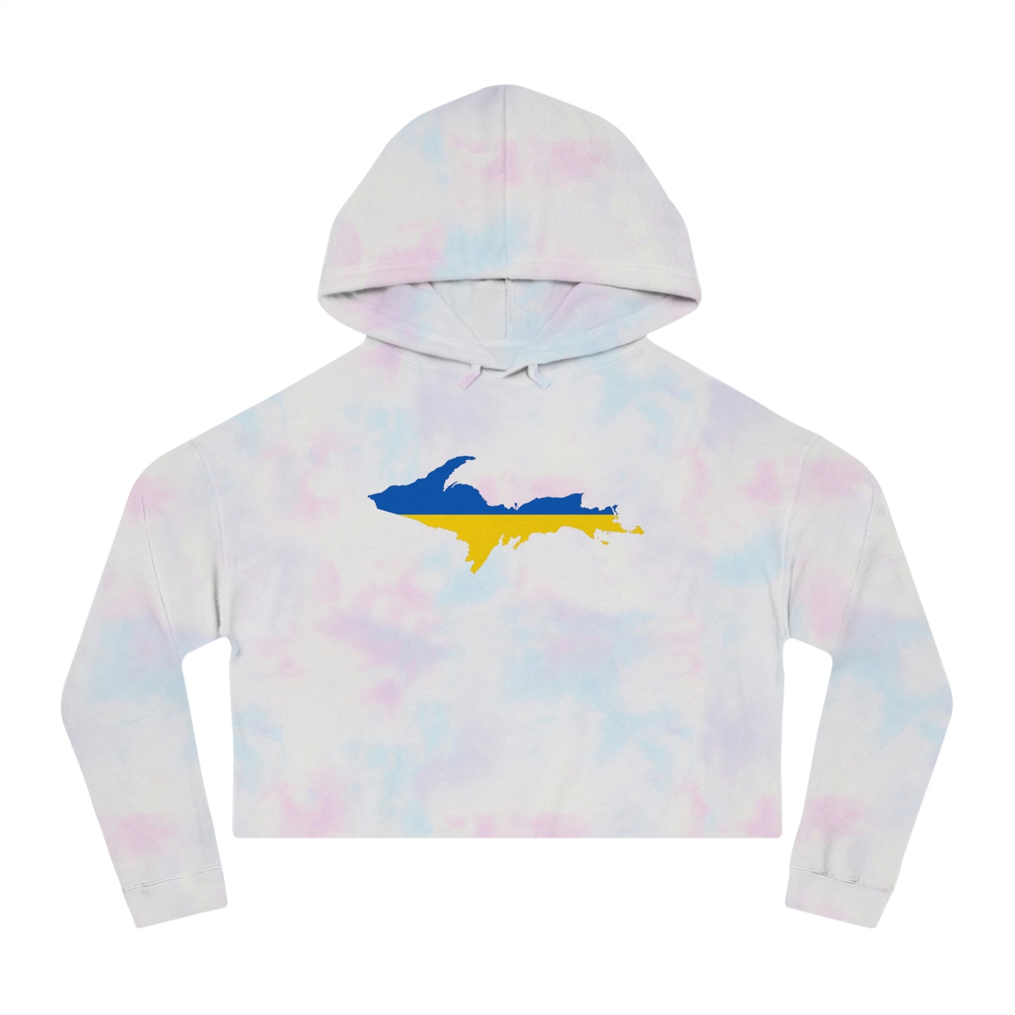 Michigan Upper Peninsula Hoodie (w/ UP Ukraine Flag Outline) | Lightweight Cropped