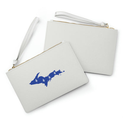 Michigan Upper Peninsula Clutch Bag (Birch Bark White w/ UP Quebec Flag Outline)