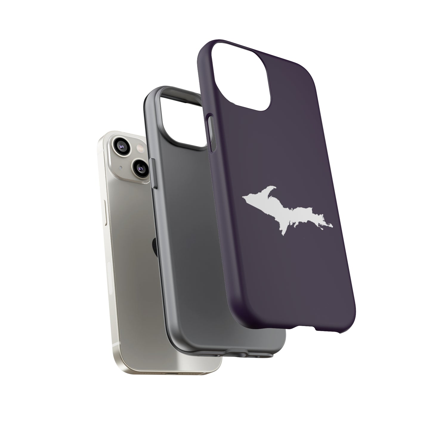 Michigan Upper Peninsula Tough Phone Case (Blackcurrant w/ UP Outline) | Apple iPhone