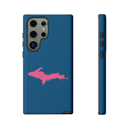 Michigan Upper Peninsula Tough Phone Case (Blueberry w/ Pink UP Outline) | Samsung & Pixel Android