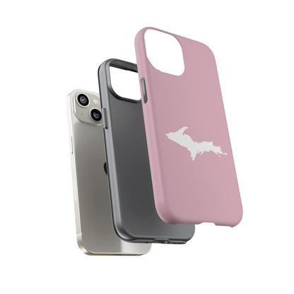 Michigan Upper Peninsula Tough Phone Case (Pink w/ UP Outline) | Apple iPhone