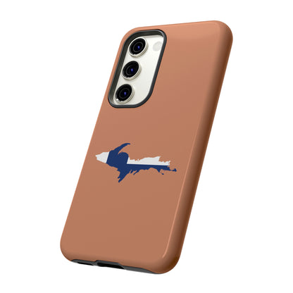 Michigan Upper Peninsula Tough Phone Case ( Copper Color w/ UP Finland Flag Outline) | Samsung & Pixel Android