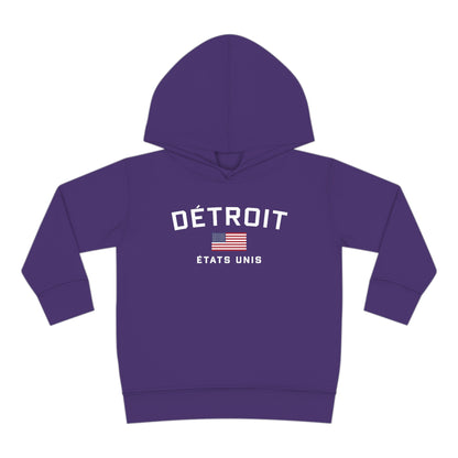 'Détroit États Unis' Hoodie (w/USA Flag Outline) | Unisex Toddler