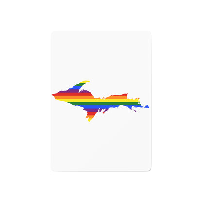 Michigan Upper Peninsula Poker Cards (w/ UP Pride Flag Outline)