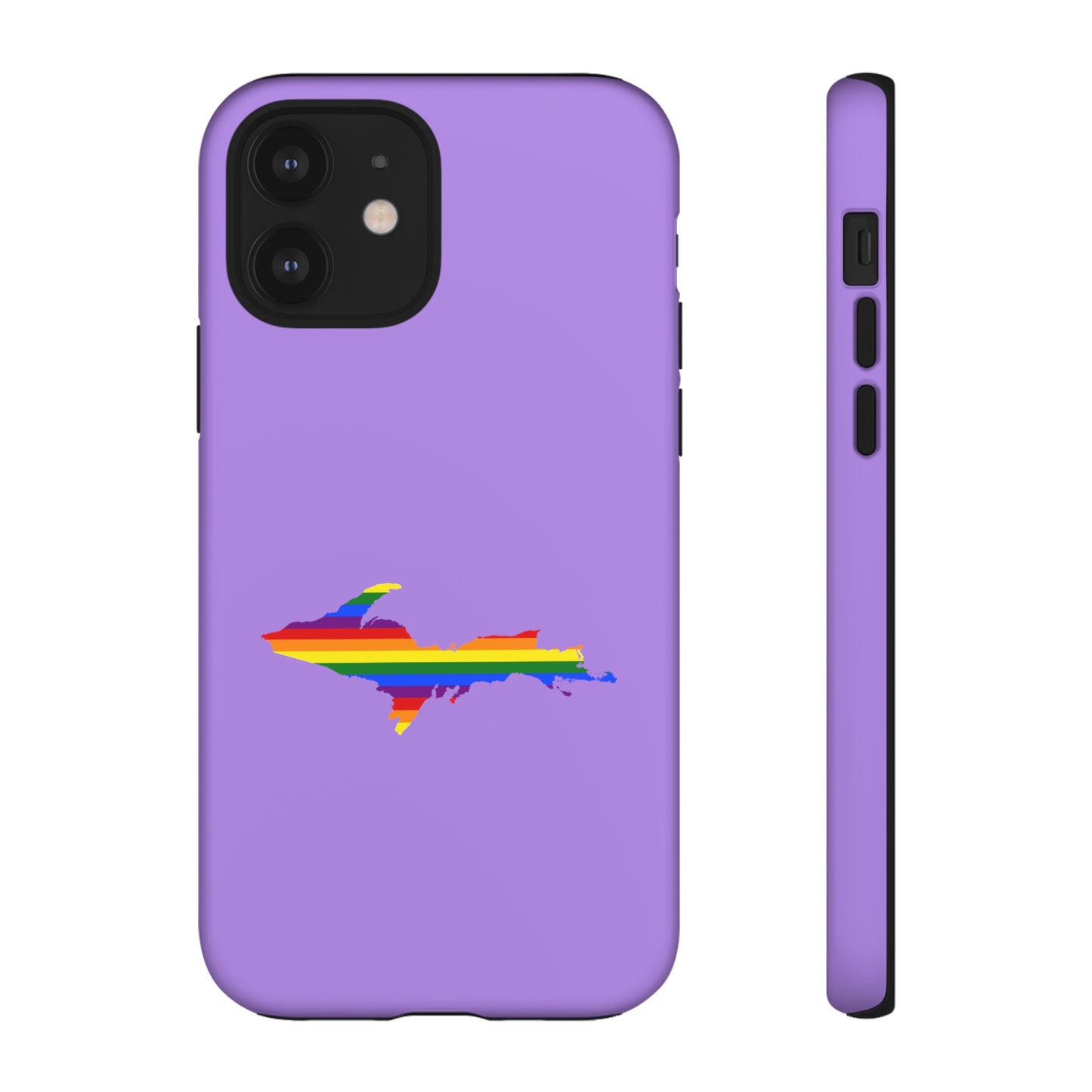 Michigan Upper Peninsula Tough Phone Case (Lavender w/ UP Pride Flag Outline) | Apple iPhone