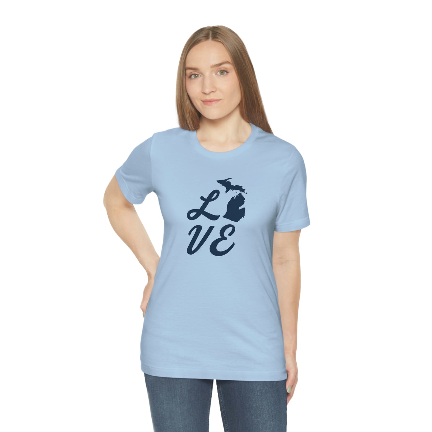 Michigan 'Love' T-Shirt (Retro Script Font) | Unisex Standard Fit