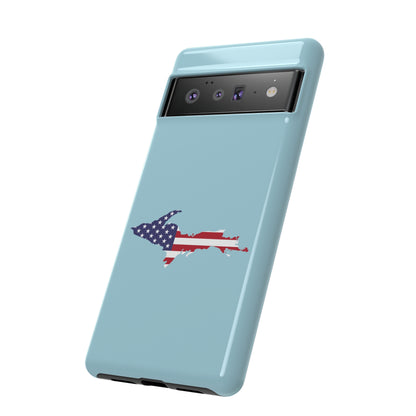 Michigan Upper Peninsula Tough Phone Case ('58 Caddie Blue w/ UP USA Flag Outline) | Samsung & Pixel Android