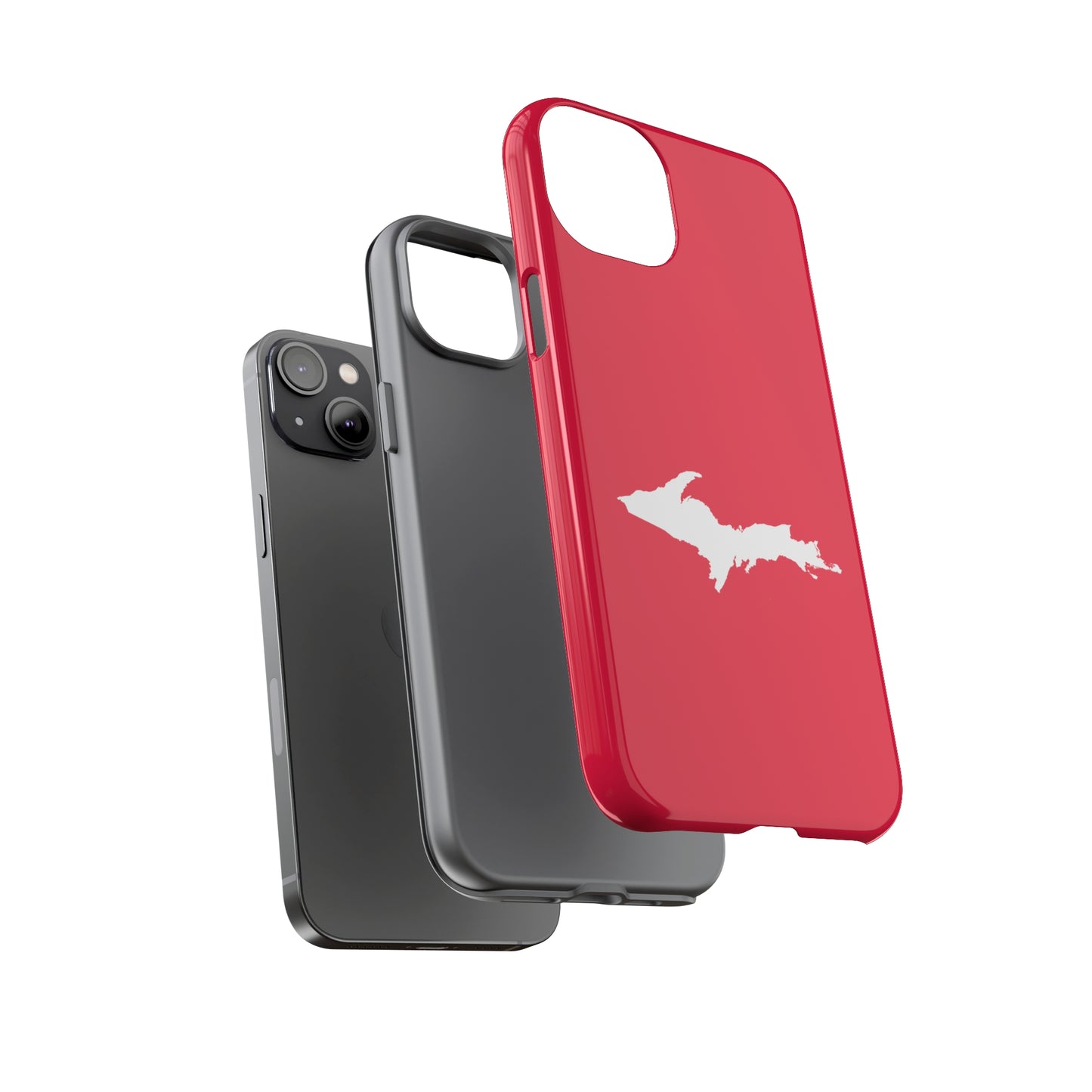 Michigan Upper Peninsula Tough Phone Case (Lighthouse Red w/ UP Outline) | Apple iPhone