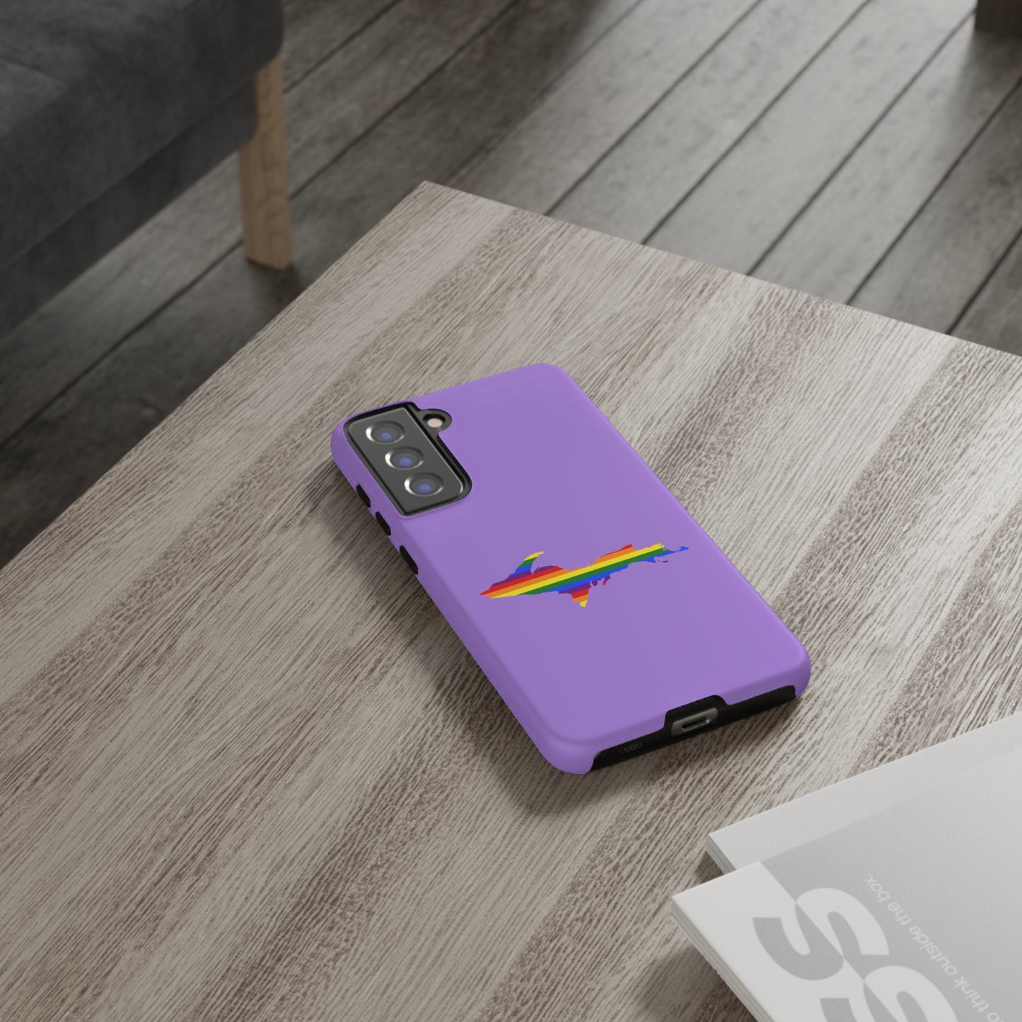 Michigan Upper Peninsula Tough Phone Case (Lavender w/ UP Pride Flag Outline) | Samsung & Pixel Android