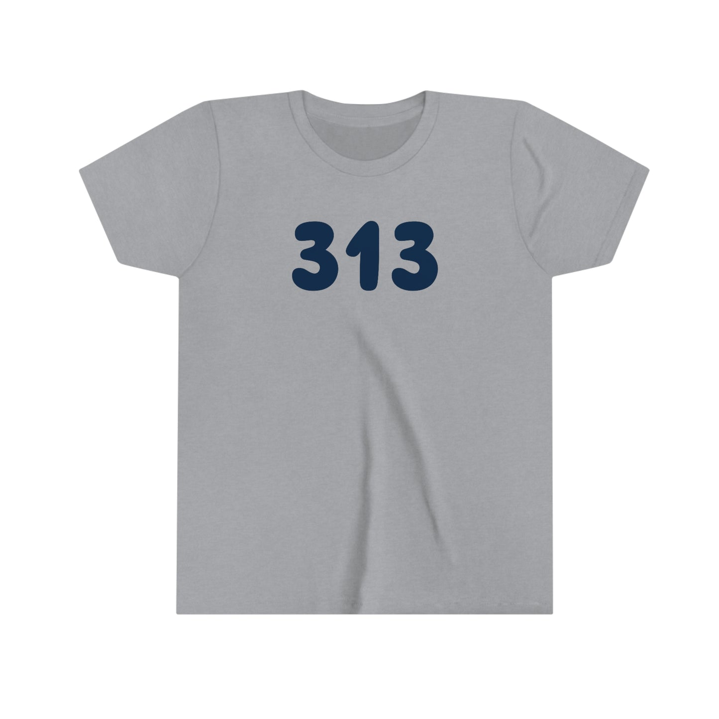 Detroit '313' T-Shirt (Rounded Children's Font) | Youth Short Sleeve