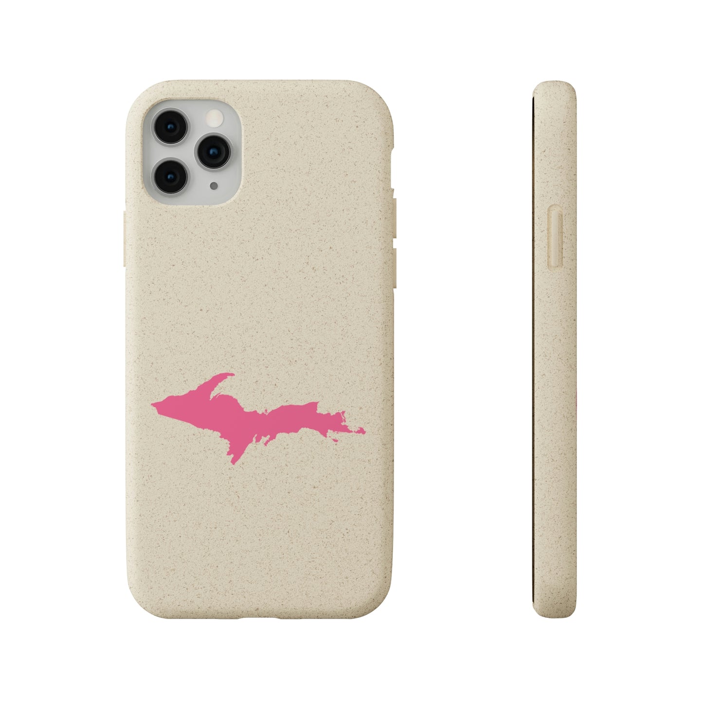 Michigan Upper Peninsula Biodegradable Phone Cases (w/ Pink UP Outline) | Apple iPhone