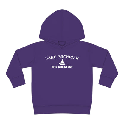 'Lake Michigan The Greatest' Hoodie (w/USA Flag Outline) | Unisex Toddler