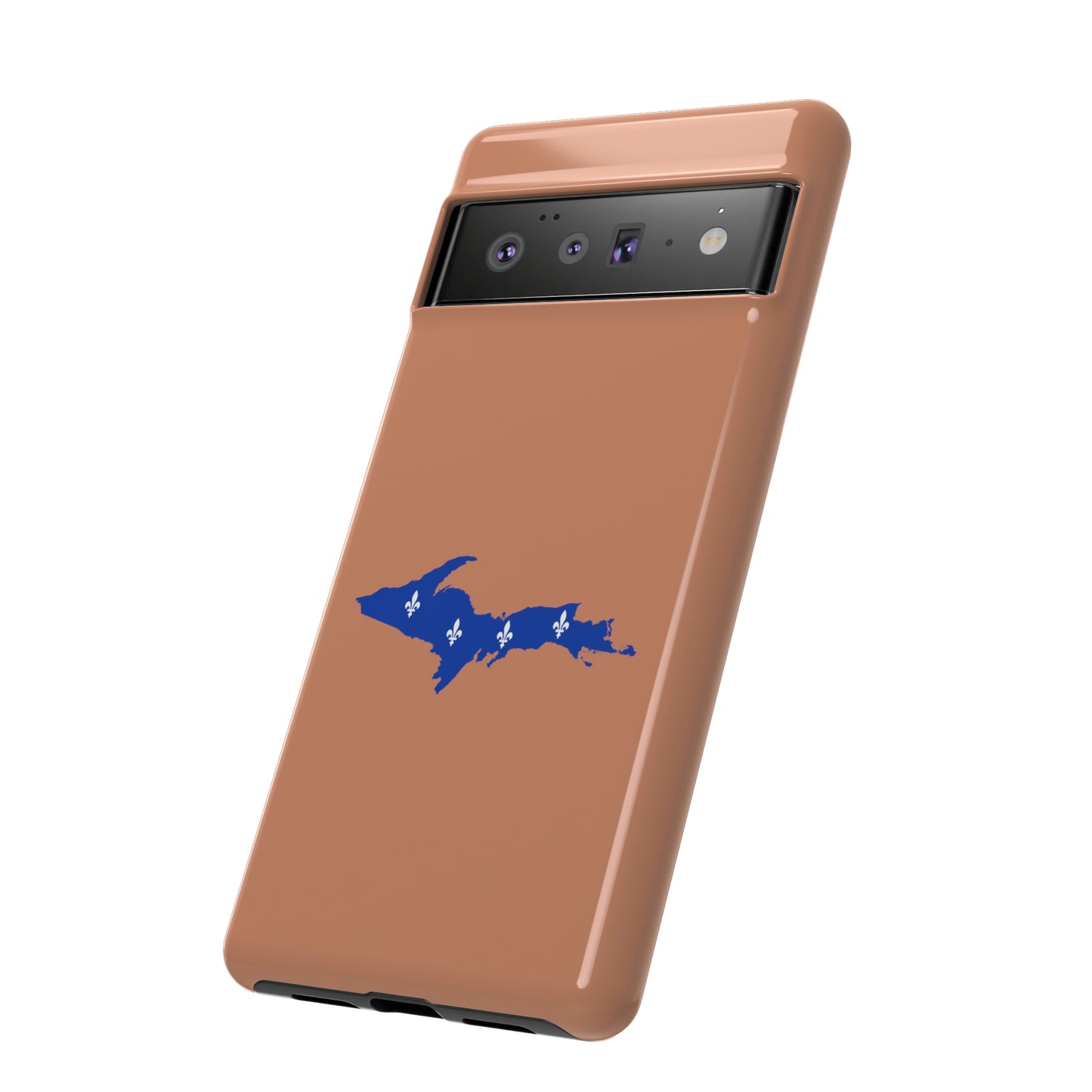 Michigan Upper Peninsula Tough Phone Case (Copper Color w/ UP Quebec Flag Outline) | Samsung & Pixel Android