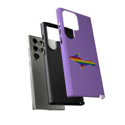 Michigan Upper Peninsula Tough Phone Case (Lavender w/ UP Pride Flag Outline) | Samsung & Pixel Android