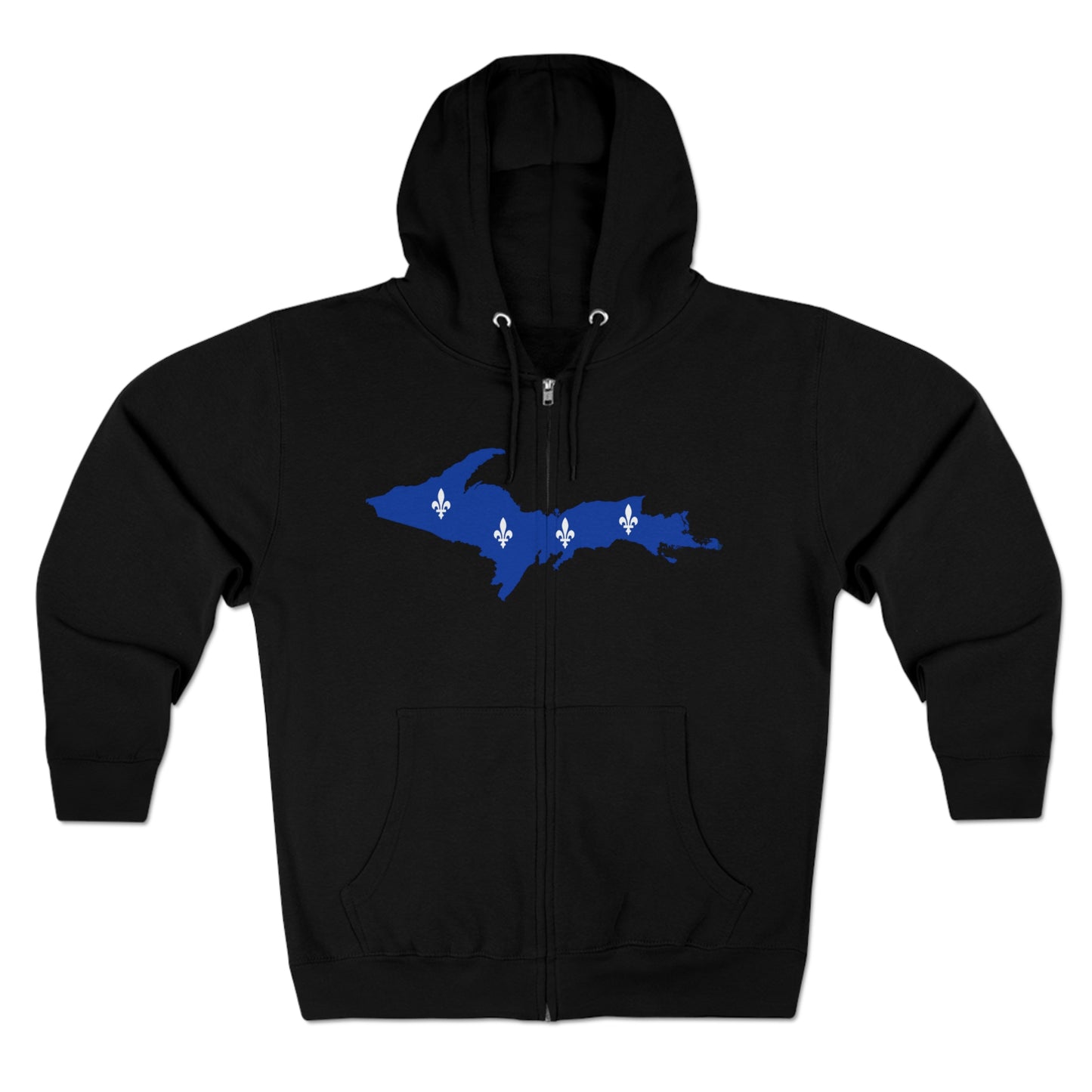 Michigan Upper Peninsula Full-Zip Hoodie (w/ UP Quebec Flag Outline)