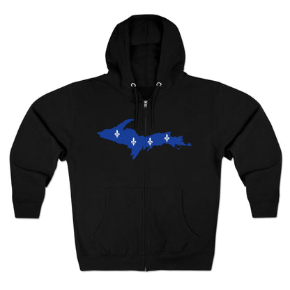 Michigan Upper Peninsula Full-Zip Hoodie (w/ UP Quebec Flag Outline)