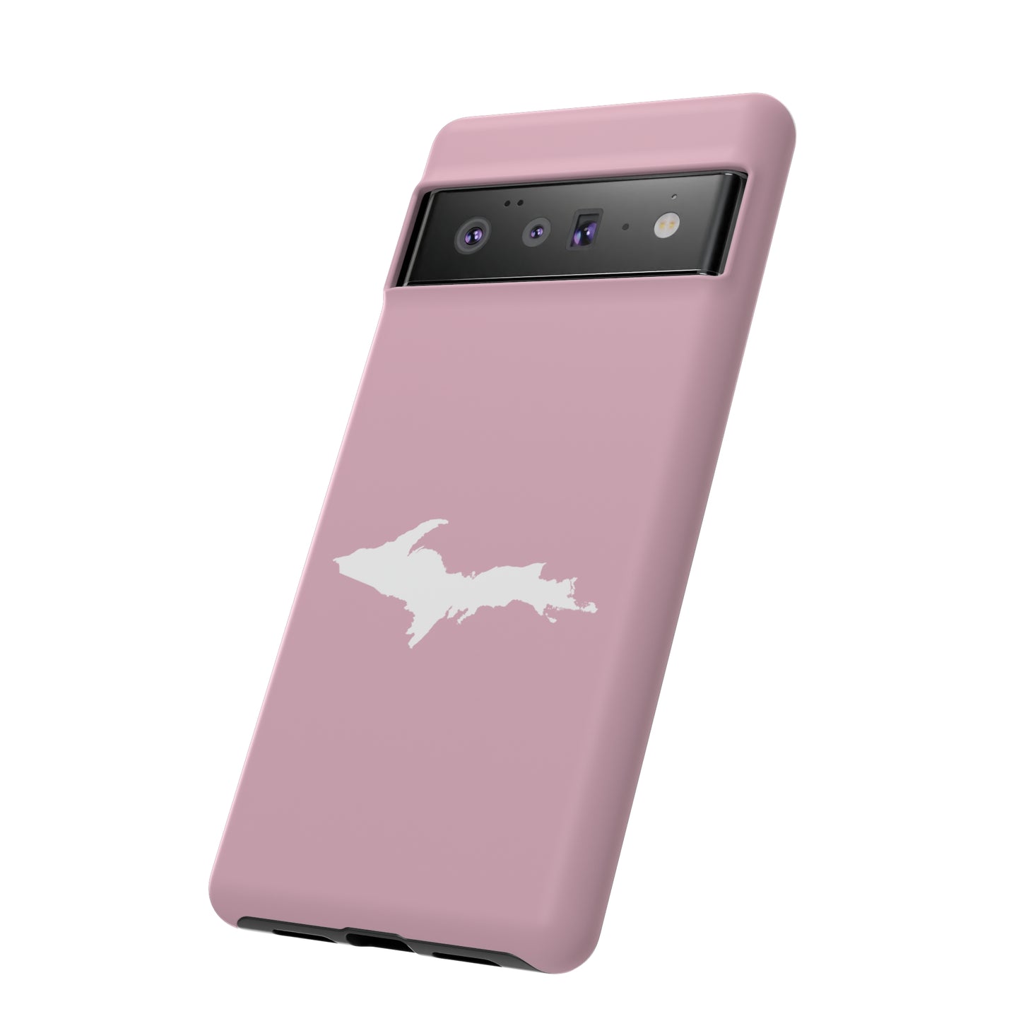 Michigan Upper Peninsula Tough Phone Case (Pink w/ White UP Outline) | Samsung & Pixel Android