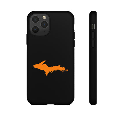 Michigan Upper Peninsula Tough Phone Case (Black w/ Orange UP Outline) | Apple iPhone