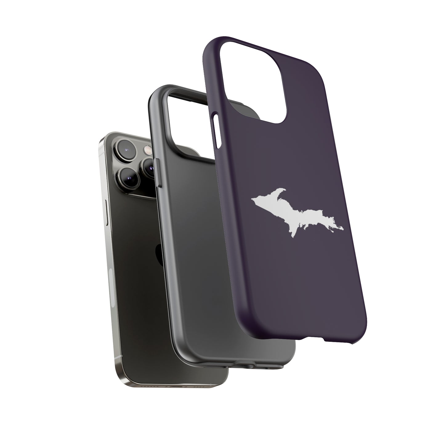 Michigan Upper Peninsula Tough Phone Case (Blackcurrant w/ UP Outline) | Apple iPhone