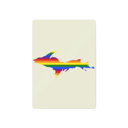 Michigan Upper Peninsula Poker Cards (Ivory Color w/ UP Pride Flag Outline)