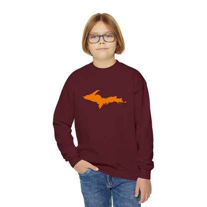 Michigan Upper Peninsula Youth Sweatshirt (w/ Orange UP Outline)