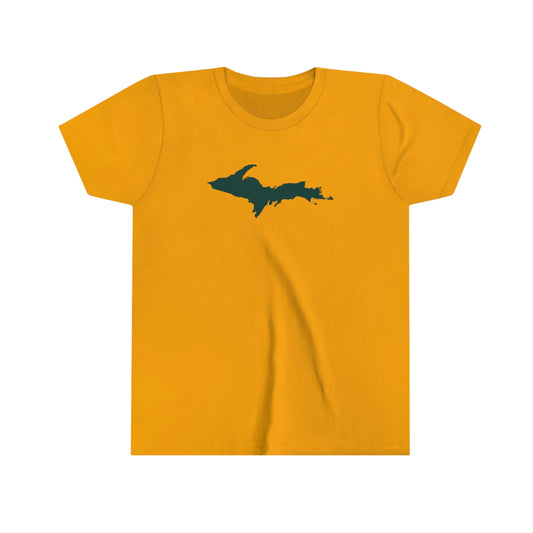 Michigan Upper Peninsula T-Shirt (w/ Green UP Outline) | Youth Short Sleeve